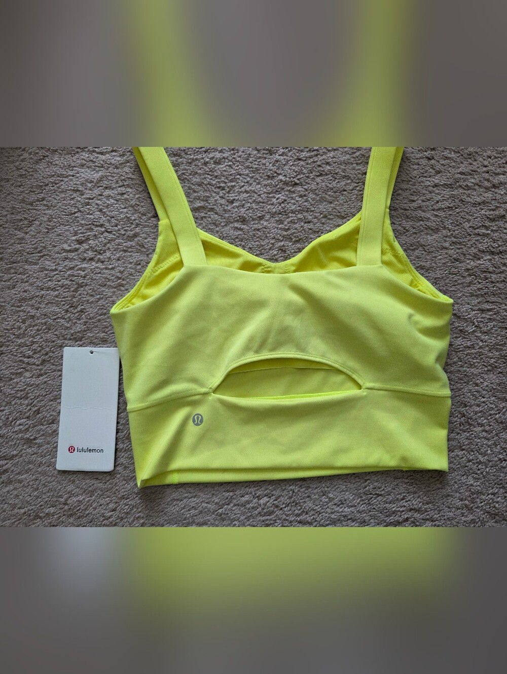 NWT Lululemon Wunder Train Straight Strap Tank Electric Lemon 8 - Picture 2 of 4